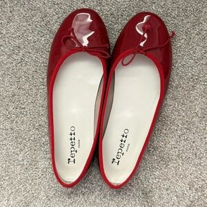 Repetto Glossy Cherry Red Flats
